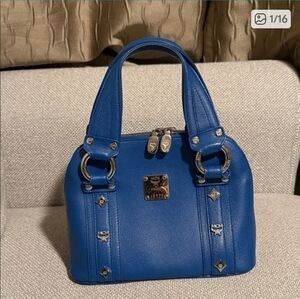 MCM Blue Leather Handbag